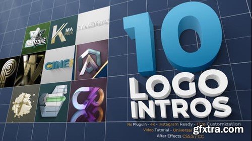 Videohive 10 Cinematic 3D Logo Intros Pack 44613844