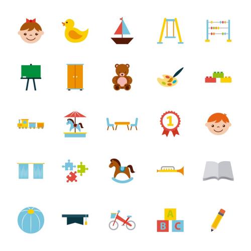 25 Colorful Childrens Icons - 211172835