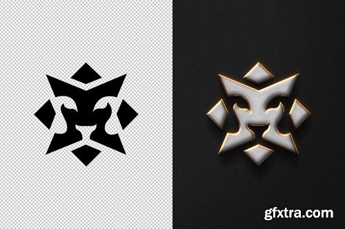 Luxury 3D Steel Logo Mockup 2S5SXMM