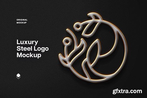 Luxury 3D Steel Logo Mockup 2S5SXMM