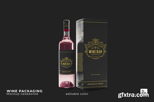 Wine Bottle Packaging Mockup 275MNWH