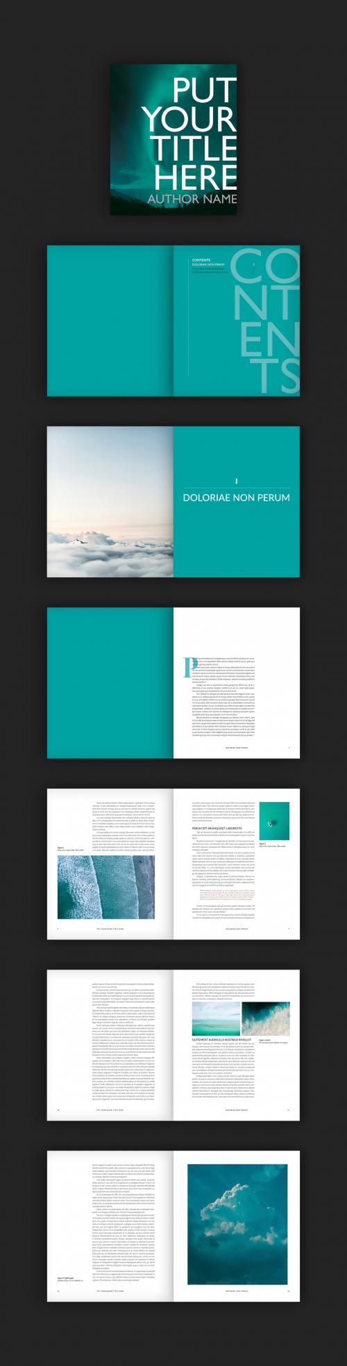 Book Layout with Turquoise Accents - 212158099