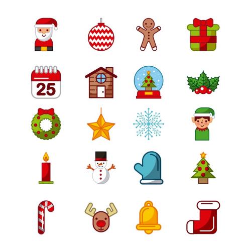 20 Colorful Christmas Icons - 212626104