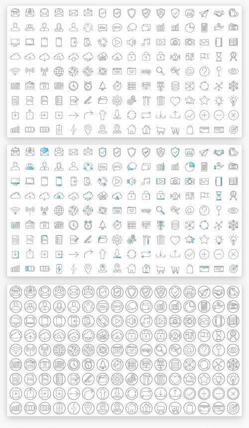 144 Thin Line Icons - 212628717