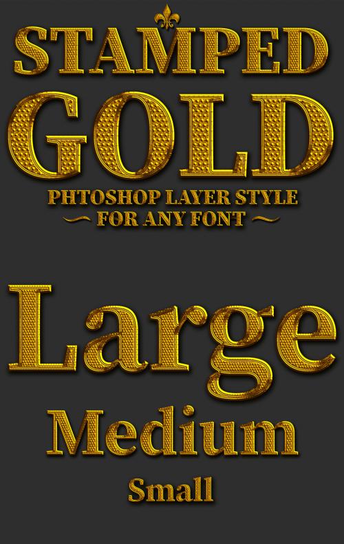 Stamped Gold Text Style - 212816956