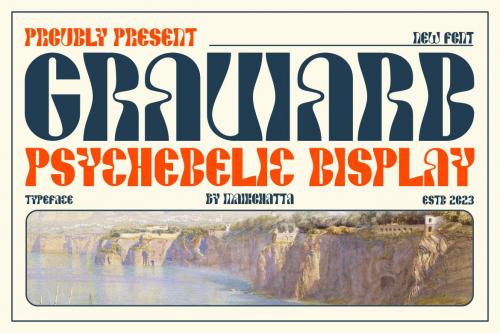 Graviard - Psychedelic Display Font