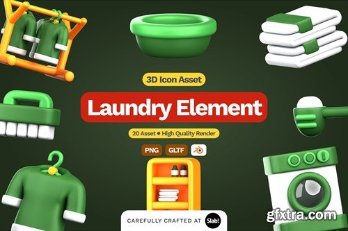 3D Laundry Illustration HWQUEFX