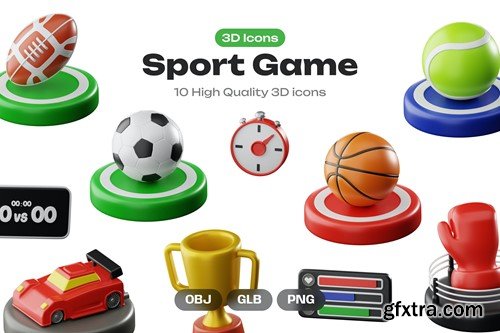 Sport Game 3D Icons 9BJ372S