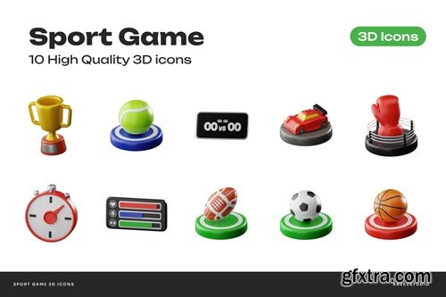 Sport Game 3D Icons 9BJ372S