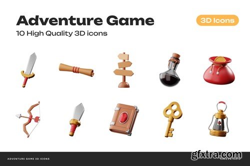 Adventure Game 3D Icons C46ZQKL