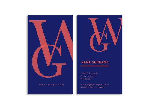 Business Card Layout with Large Initials - 213260423