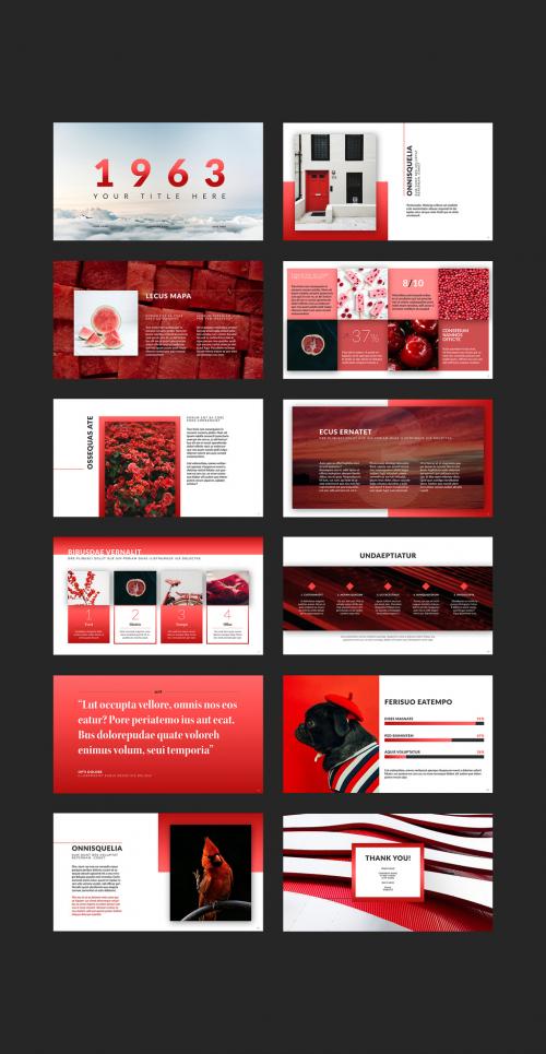 Presentation Layout with Red Accents - 213264054