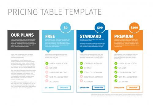 Pricing Table Layout - 213290981