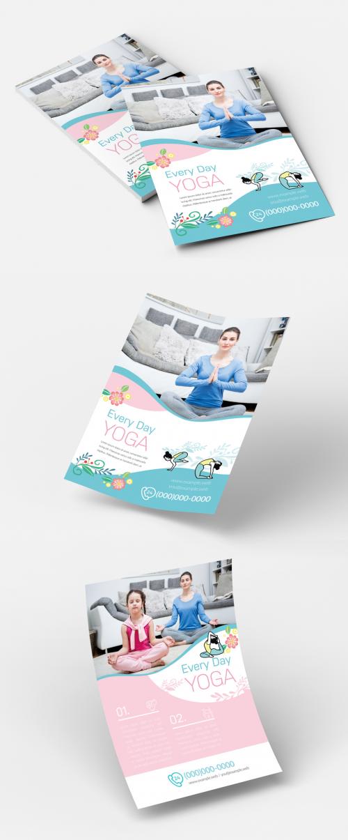 Yoga Flyer Layout with Photo Header Element - 213694089