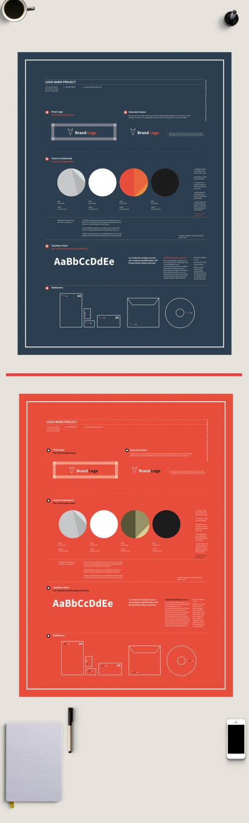 Blue and Red Brand Identity Poster Layout - 213703482