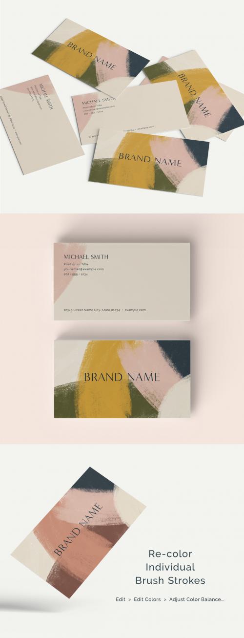 Hand-Brushed Business Card Layout - 215119567