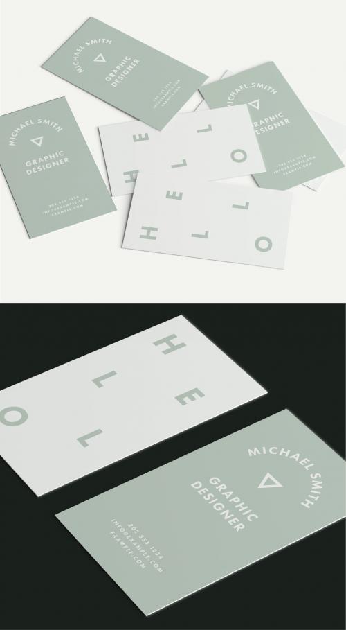 Mint Business Card Layout - 215119576