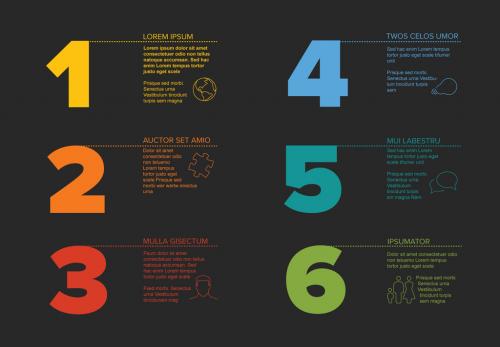 Colorful 6 Step Infographic Layout - 215137215