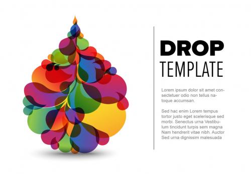 Flyer Layout with Colorful Droplet Elements - 215137351