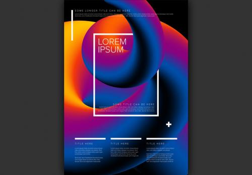Poster Layout with Colorful 3D Tube Element - 215137843