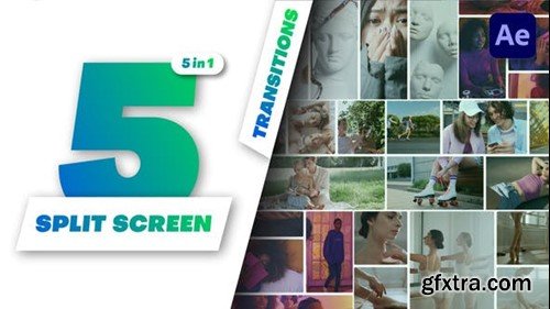 Videohive Multiscreen Transitions - 5 Split Screen - Vol. 10 49000446