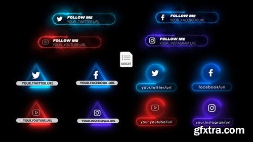 Videohive Neon Social Media Lower Thirds 26317031