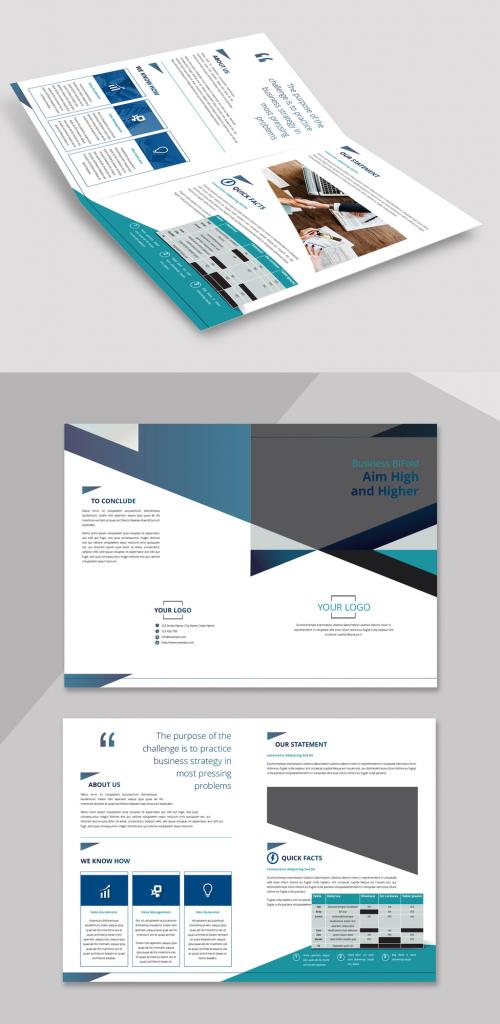 Bifold Brochure with Teal Accents - 215835275