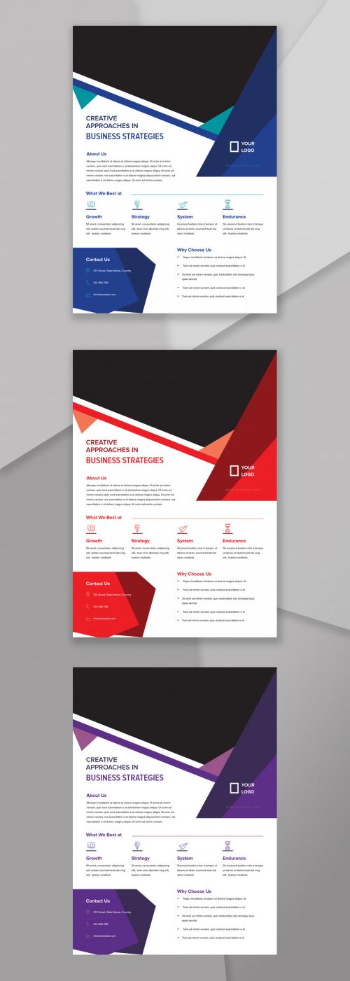 Flyer Layout with Abstract Geometric Shapes - 215835353