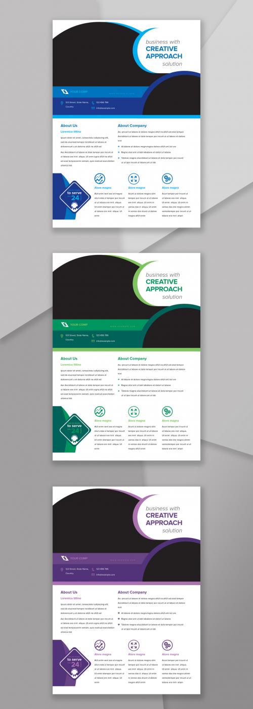 Flyer Layout with Circular Elements - 215835458