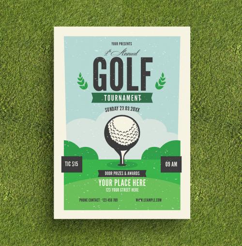 Golf Tournament Flyer Layout - 215877320