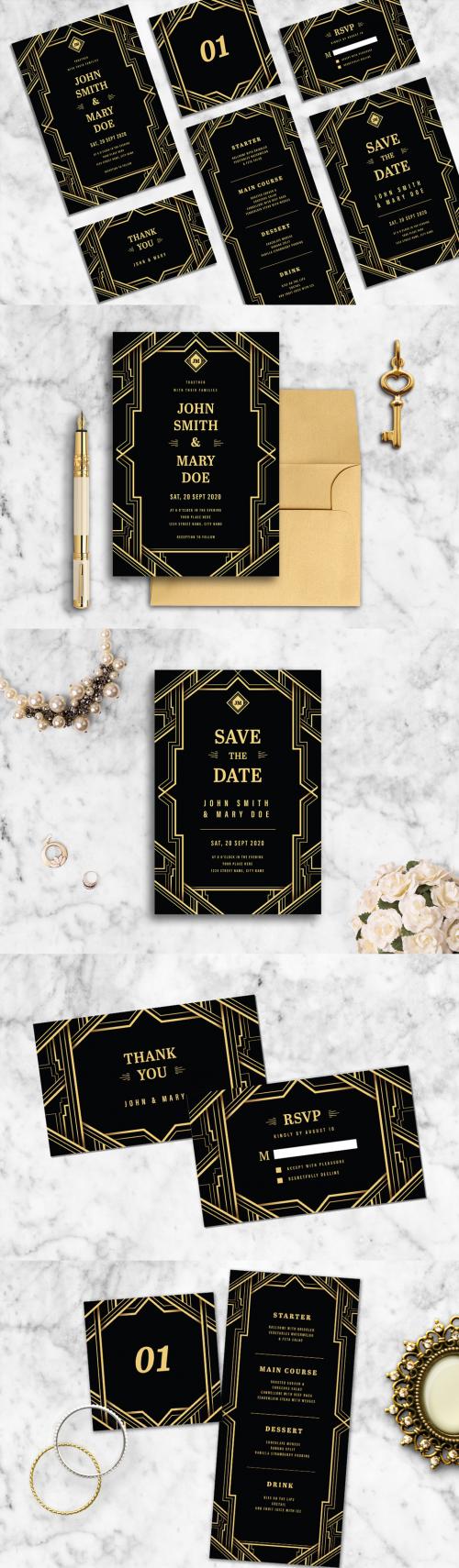 Art Deco Wedding Stationery Layout - 216032349