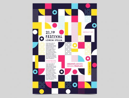 Poster Layout with Geometric Shapes - 216726289