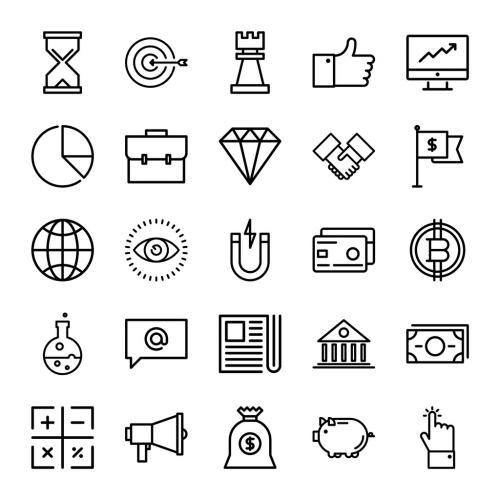 25 Business and Finance Icons - 216895299