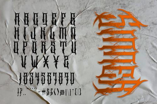 Goreten Vintage Metal Horror Font