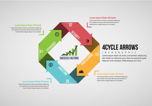 Four-Cycle Arrow Infographic Layout - 217737025