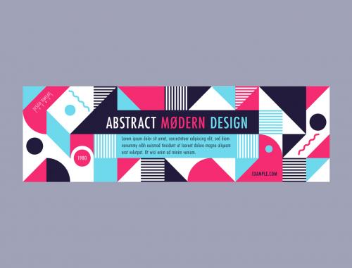 Banner Layout with Colorful Geometric Shapes - 217760057