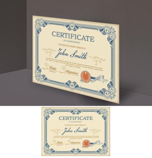 Vintage Certificate of Achievement Layout - 217766185