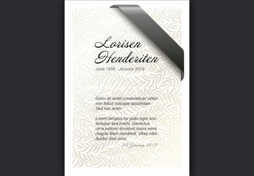 Funeral Card Layout with Ribbon - 218093089