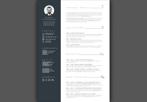 Resume Layout with Sidebar - 218093098