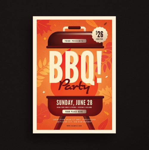 Autumn BBQ Party Flyer Layout - 218122573