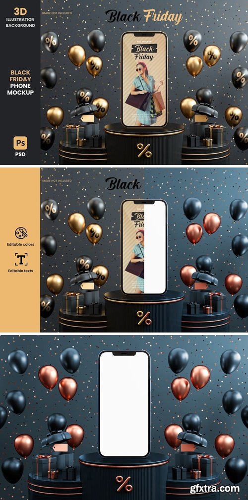 Black Friday Mobile Phone Mockup E54349S