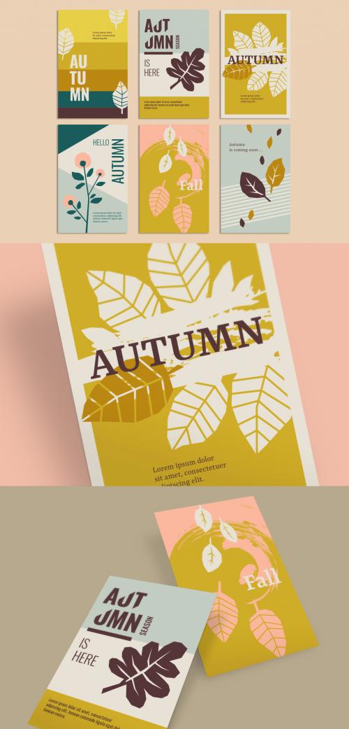 Autumn Greeting Card Set - 218389434