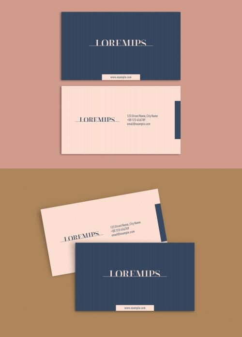 Business Card Layout with Two-Toned Accents - 218389500
