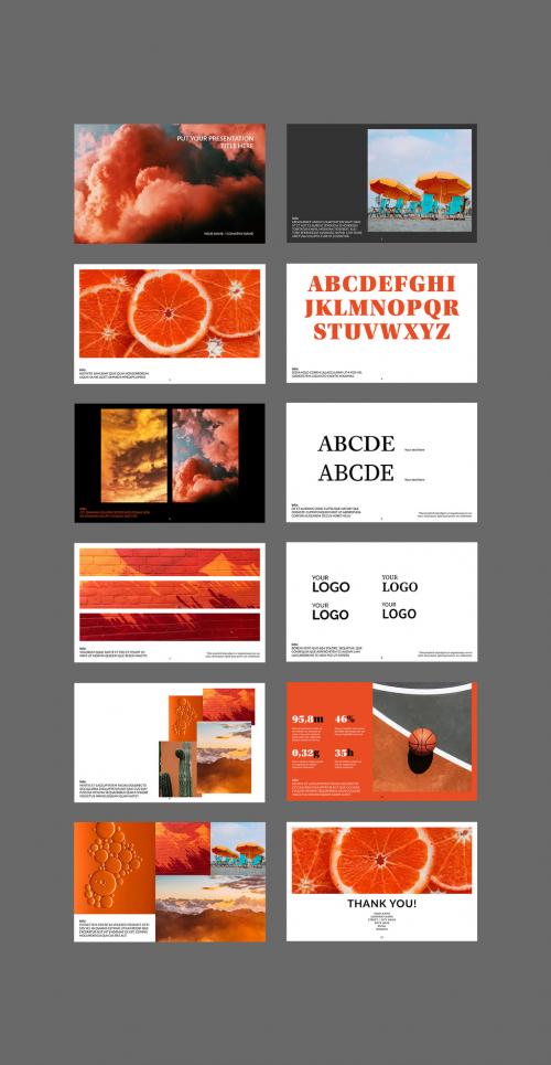 Presentation Layout with Orange Accents - 218709892