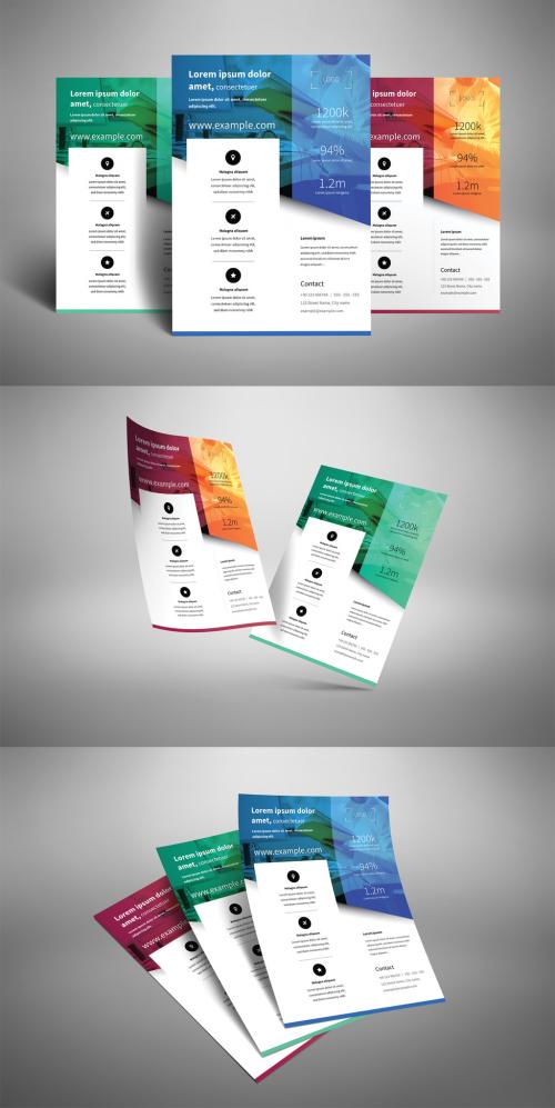 Business Flyer Layout with Two-Tone Color Accents - 218803269