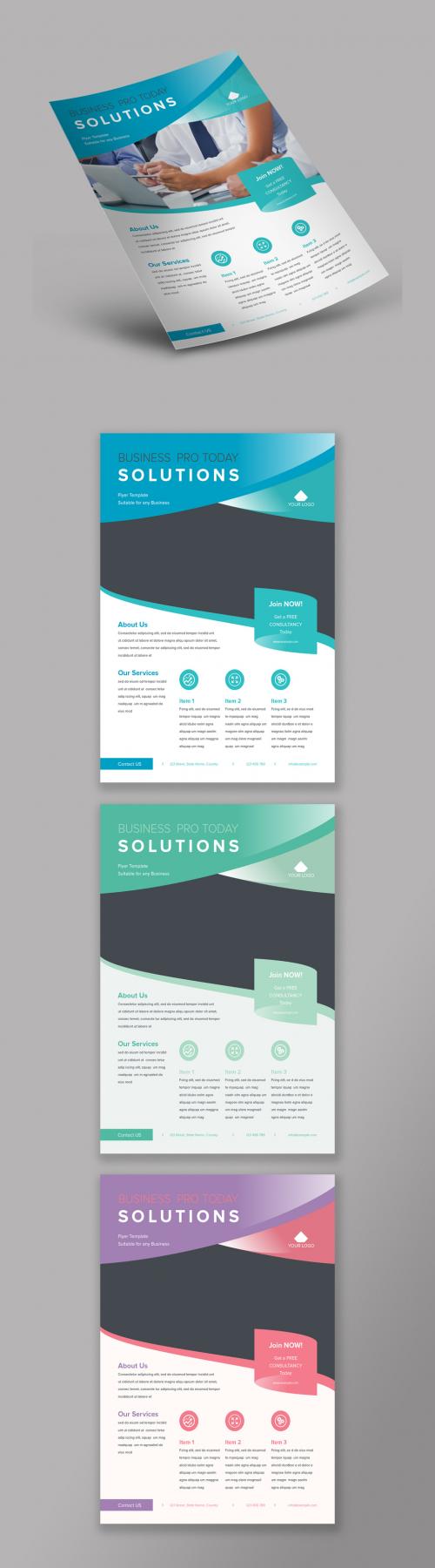 Business Flyer Layout with Gradients - 218806929