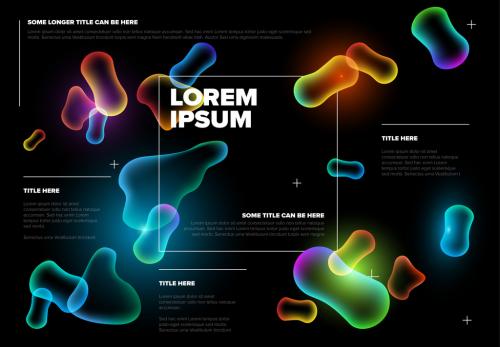 Flyer Layout with Glowing Shapes - 218859780