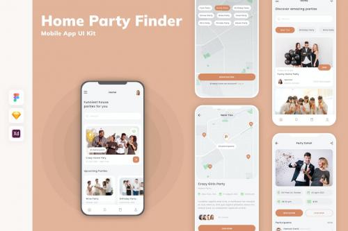 Home Party Finder Mobile App UI Kit