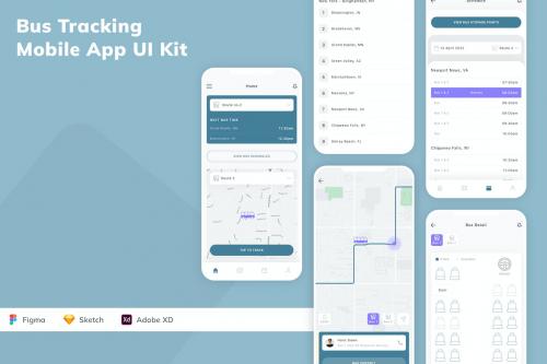 Bus Tracking Mobile App UI Kit