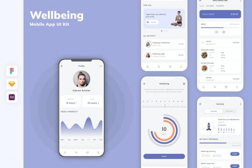 Wellbeing Mobile App UI Kit